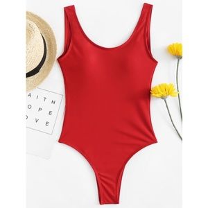 🌹 Red One Piece High Cut Swimsuit  XL 🌹